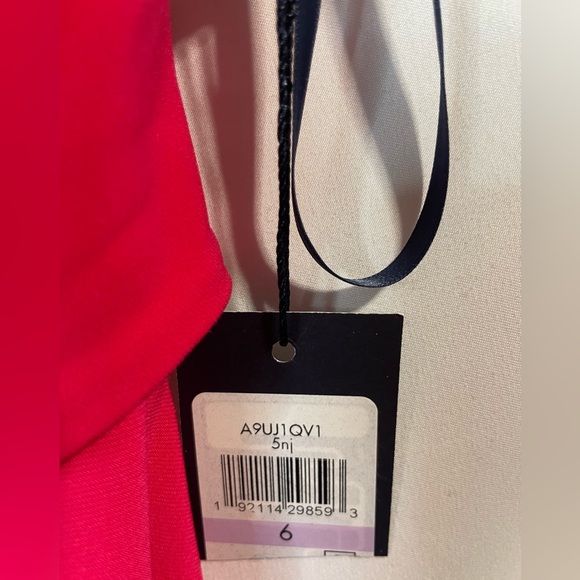 Tommy Hilfiger women's pink belted short sleeve jewel neck dress - Picture 2 of 4